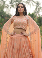 High Caliber Lehenga Choli in Peach Colour